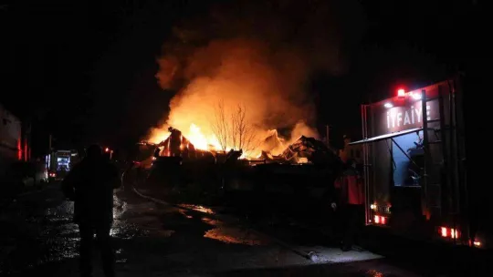 Sakarya'daki korkutan yangın havadan görüntülendi
