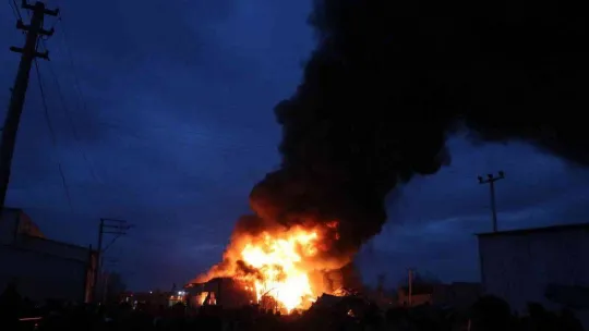 Sakarya'daki korkutan yangın havadan görüntülendi