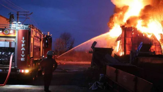 Sakarya'daki korkutan yangın havadan görüntülendi