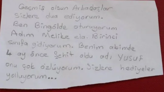 Şehit abisinin aldığı boyama takımı ve oyuncakları deprem bölgesine gönderdi