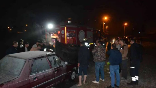 Seyir halindeki LPG'li otomobilde korkutan yangın