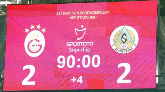 Spor Toto Süper Lig: Galatasaray: 2 - Corendon Alanyaspor: 2 (Maç sonucu)