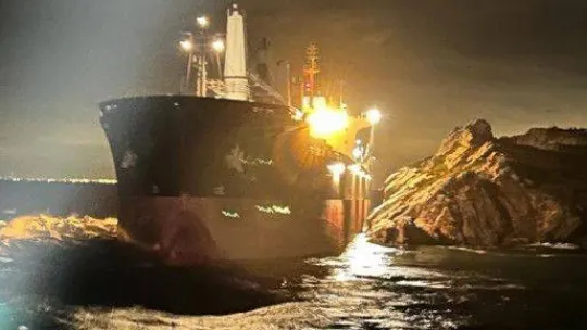 Sudan'dan İstanbul'a ilerleyen gemi Balıkçı Adası açıklarında karaya oturdu