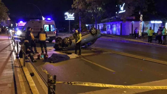 Takla atan otomobildeki 16 yaşındaki genç hayatını kaybetti