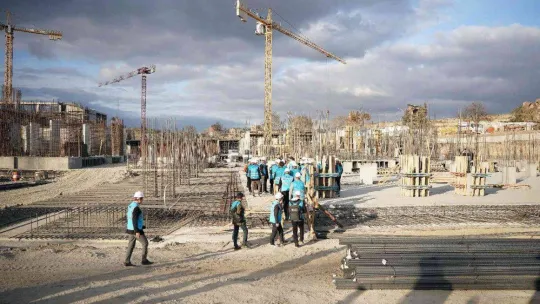 TBF Başkanı Türkoğlu, TBF Basketbol Gelişim Merkezi inşaatında incelemelerde bulundu