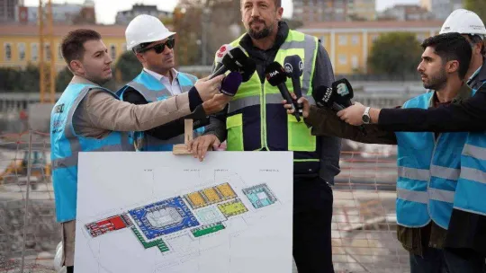 TBF Başkanı Türkoğlu, TBF Basketbol Gelişim Merkezi inşaatında incelemelerde bulundu