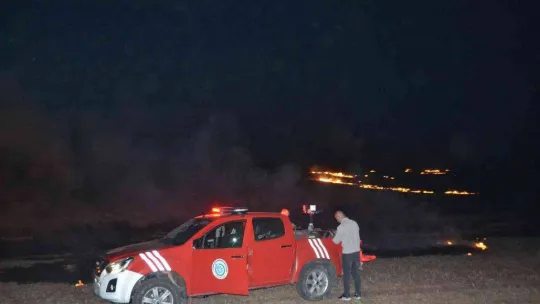 Tekirdağ'da 700 dönüm anız alev alev yandı