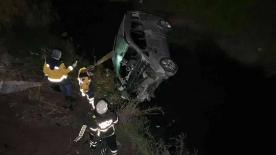 Tekirdağ'da kontrolden çıkan araç dereye uçtu: 1 ölü, 3 yaralı