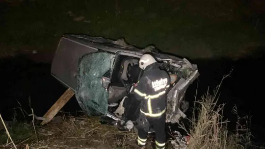 Tekirdağ'da kontrolden çıkan araç dereye uçtu: 1 ölü, 3 yaralı