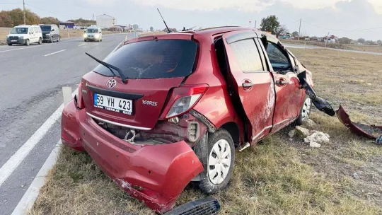 Tekirdağ'da otomobil takla attı: 1 yaralı