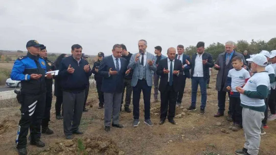Tekirdağ'da polis künyeli fidan dikimi