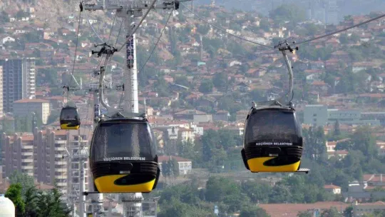Teleferiğin bakımı tamamlandı ilk turu Başkan Altınok attı