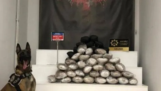 TEM'de durdurulan araçtan 32 kilogram uyuşturucu ele geçirildi