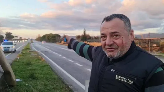 Tır şoförü kazadan hemen sonra araçtan böyle çıktı