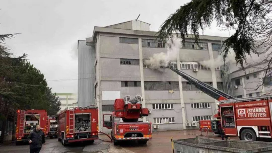 Ümraniye'de mobilya imalathanesinde korkutan yangın