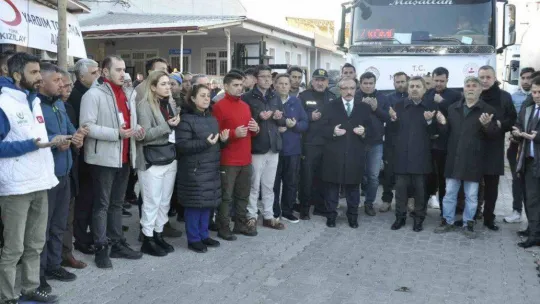 Yardım tırları Fethiye'den dualar eşliğinde gönderildi