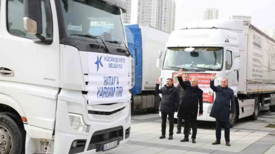 Yardım tırları Küçükçekmece'den afet bölgesine doğru yola çıktı