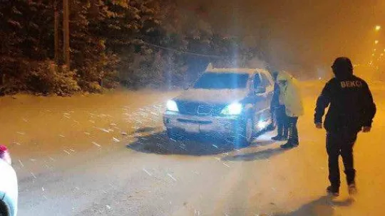 Yenice-Çan karayolunda zincirsiz ve kar lastiği olmayan araçlara izin verilmiyor