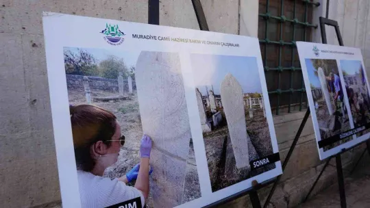 Yıpranan asırlık mezar taşları onarıldı