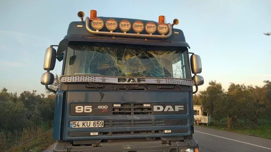 Zeytin işçilerini taşıyan minibüse tır çarptı 2'si ağır 8 yaralı