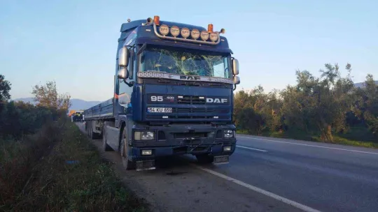 Zeytin işçilerini taşıyan minibüse tır çarptı 2'si ağır 8 yaralı