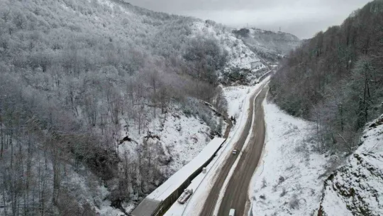 Zonguldak'ta kar yağışı etkili oldu