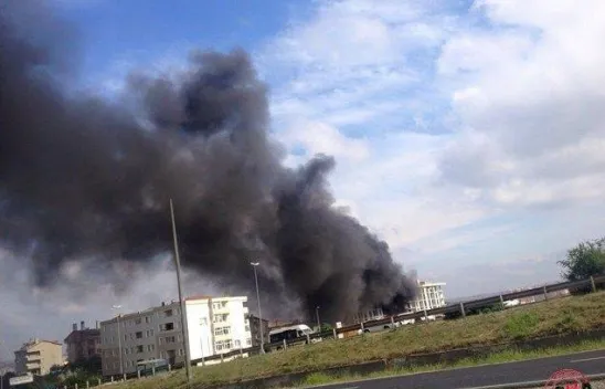 İnşaatta yangın paniği!