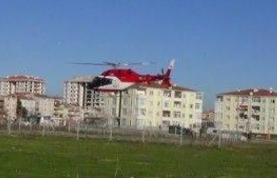 Yanan işçi Helikopterle sevk edildi