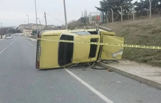Silivri'de ağaçlık alana uçan araç taklalar atarak durabildi: 1 ölü