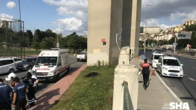 Aracını yol kenarına park edip viyadükten atladı