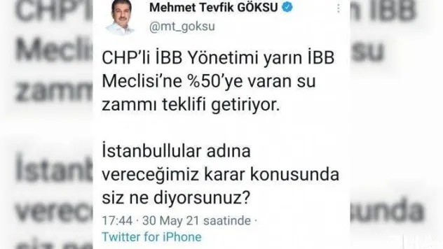 İBB yarın yapılacak İSKİ Genel Kuruluna şok bir zam teklifi ile geliyor