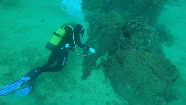 Çanakkale'de 9 yılda denizden 34 bin 620 metrekarelik hayalet ağ çıkarıldı