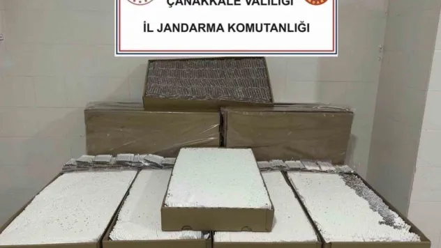 Çanakkale'de kaçakçılık operasyonu: 120 bin dolu makaron yakalandı
