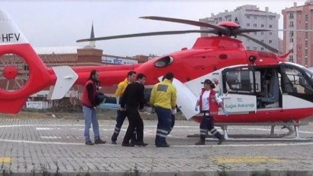 Çatalcalı genci hava ambulans kurtardı