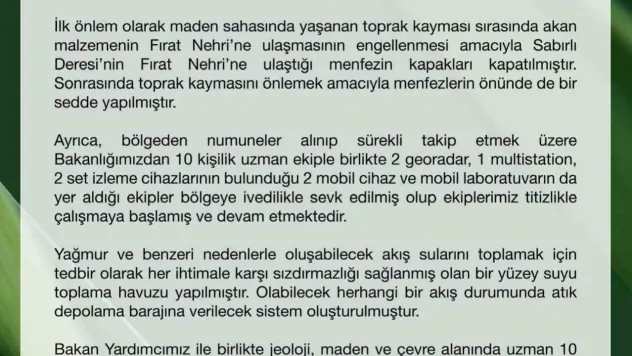 Çevre, Şehircilik ve İklim Değişikliği Bakanlığı: 'Fırat Nehri'nde kirlilik tespit edilmedi'