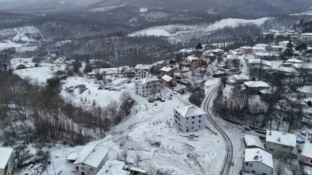 Demirköy'de kartpostallık kış manzarası