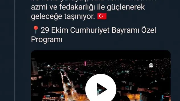 Emine Erdoğan: 'Cumhuriyetimizin 102. yılı, bir asrı aşan bu kutlu yürüyüş, aziz Türk milletinin azmi ve fedakarlığı ile güçlenerek geleceğe taşınıyor'