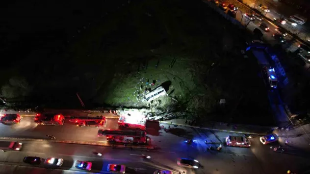 Esenyurt'ta servis minibüsünün kaza yaptığı bölge havadan görüntülendi