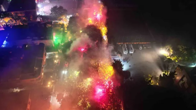 Florya'da şampiyonluk kutlaması havadan görüntülendi