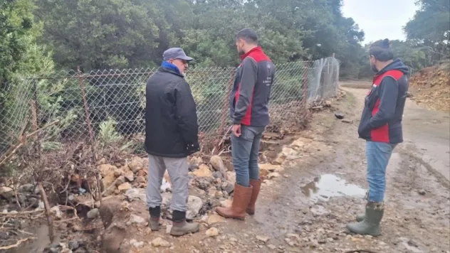 Gökçeada'da zarar gören ekili ve dikili alanlarda hasar tespit çalışmaları devam ediyor