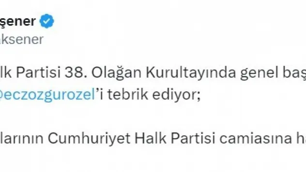 İYİ Parti Lideri Akşener'den CHP Genel Başkanı seçilen Özel'e tebrik