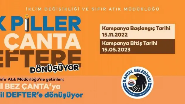 Kartal'da atık piller bez çanta ve deftere dönüşüyor