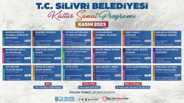 Kasım ayı kültür sanat programı belli oldu