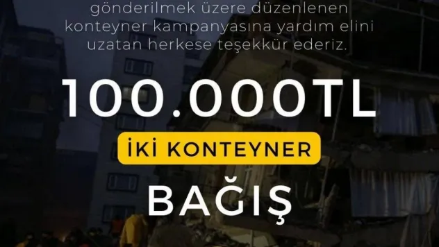 Keşanspor topladıkları 100 bin TL'yi yaşam konteyneri kampanyasına yatırdı