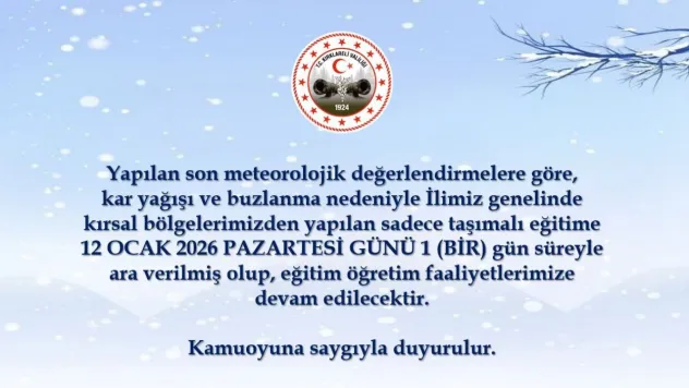 Kırklareli'nde taşımalı eğitime 1 gün ara
