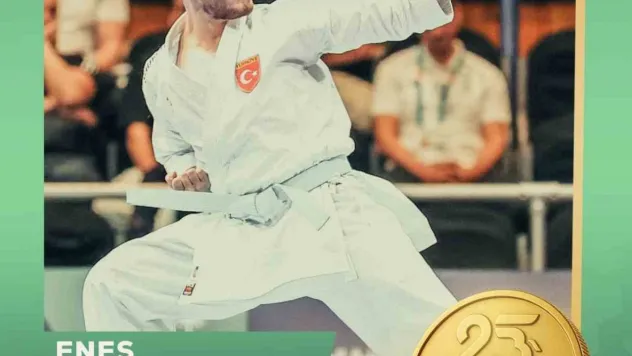 Milli karateci Enes Özdemir, altın madalya kazandı