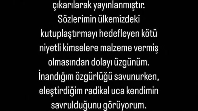 Şarkıcı Gülşen'den 'özür' paylaşımı: 'Videodaki söylemimden rahatsızlık duyan ve incinen herkesten özür diliyorum'