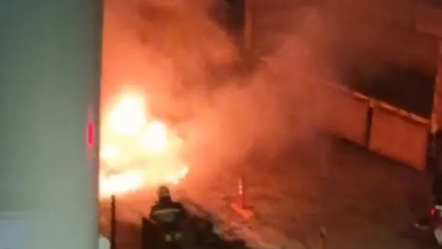 Tekirdağ'da hastane bahçesinde oksijen tüplerinin yanında yangın