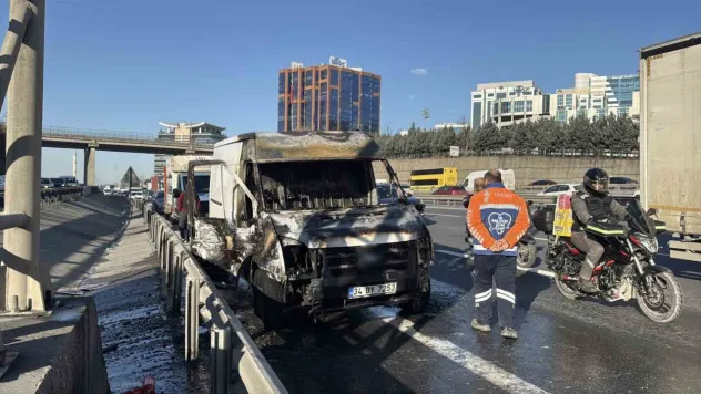 TEM Otoyolu'nda araç alev aldı, sürücü son anda kurtuldu