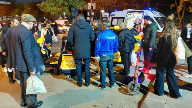 Ticari taksiyle çarpışan scooter sürücüsü yaralandı